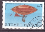 Sellos del Mundo : Africa : Santo_Tom�_y_Principe : Dirigible de los hermanos Gaston 1883