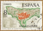 Sellos de Europa - Espa�a -  Hispanidad Puerto Rico - Plaza y Bahia