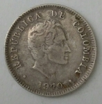 monedas de America - Colombia -  1940 plata 10 cent