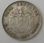 monedas de America - Colombia -  1940 plata 10 cent