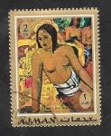 Stamps United Arab Emirates -  Ajman - Pintura de Gauguin