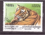 Stamps Cambodia -  serie- Tigres