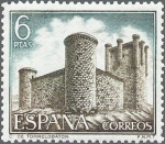 Stamps Spain -  ESPAÑA 1969 1931 Sello Nuevo Serie Castillos de España Torrelobaton Valladolid c/señal charnela
