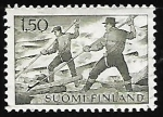 Stamps Finland -  Conductores de troncos por el agua