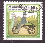 Sellos de Asia - Mongolia -  Historia de la bicicleta