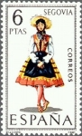 Stamps Spain -  ESPAÑA 1970 1955 Sello Nuevo Serie Trajes Tipicos Españoles Segovia c/señal charnela