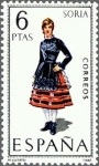 Stamps Spain -  ESPAÑA 1970 1957 Sello Nuevo Serie Trajes Tipicos Españoles Soria c/señal charnela
