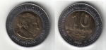 monedas del Mundo : America : Uruguay :  10 Pesos