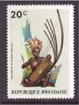 Stamps Rwanda -  Instrum. folklóricos