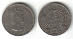 monedas del Mundo : America : Belice :  25 Centavos