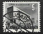 Stamps : Europe : Hungary :  Edificio del plan quinquenal de Budapest