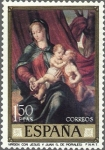 Stamps Spain -  ESPAÑA 1970 1965 Sello Nuevo Dia del Sello Pintor Luis de Morales El Divino La Virgen con los niños