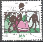 Stamps Germany -  75º aniversario de la muerte de Ludwig Thoma.