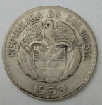 monedas de America - Colombia -  1953 plata 20 centavos