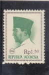 Sellos de Asia - Indonesia -  Presidente Sukarno- 