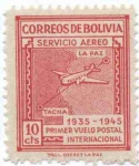 Sellos de America - Bolivia -  Conmemoracion del Primer vuelo internacional entre La Paz y Tacna por Panagra