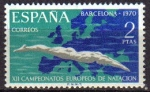Stamps Spain -  ESPAÑA 1970 1989 Sello Nuevo Campeónatos Europeos de natacion, saltos y waterpolo