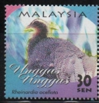 Stamps : Asia : Malaysia :  AVES.  RHEINARDIA  OCELLATA.