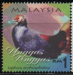 Stamps : Asia : Malaysia :  AVES.  LAPHURA  ERYTHOPTHALMA.