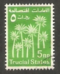 Sellos del Mundo : Asia : Emiratos_�rabes_Unidos : arabia del sudeste - Trucial States - Palmeras