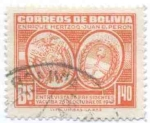 Stamps Bolivia -  Conmemoracion de la Entrevista presidencial Enrique Hertzog y Juan Domingo Peron