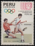 Stamps Peru -  4th  JUEGOS  DEPORTIVOS  SUDAMERICANOS.  FUTBOL.