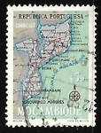 Stamps : Africa : Mozambique :  Mapa de Mozambique