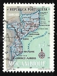 Stamps : Africa : Mozambique :  Mapa de Mozambique