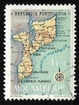 Sellos de Africa - Mozambique -  Mapa de Mozambique