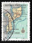 Stamps Mozambique -  Mapa de Mozambique
