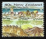 Sellos de Oceania - Nueva Zelanda -  playa