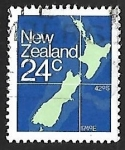 Stamps New Zealand -  Mapa de Nueva Zelanda