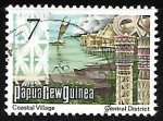 Stamps Oceania - Papua New Guinea -  Coastal Village