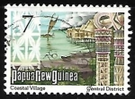 Sellos de Oceania - Pap�a Nueva Guinea -  Coastal Village