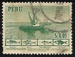 Stamps Peru -  Barco de pesca