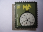 Stamps United States -  American Clock (M/S). American design