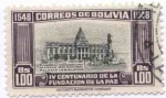 Stamps Bolivia -  Conmemoracion del IV Centenario de la Fundacion de La Paz