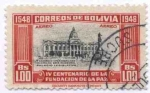 Stamps Bolivia -  Conmemoracion del IV Centenario de la Fundacion de La Paz