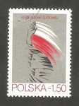 Sellos de Europa - Polonia -  2462 - 35 Anivº de la Republica Popular, mujer y bandera
