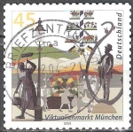 Stamps Germany -  Actividades de mercado en Viktualienmarkt Munich.