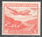 Stamps Chile -  AEROPLANO  RIO  ARRIBA