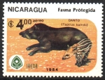 Stamps Nicaragua -  FAUNA  PROTEGIDA.  DANTO  HEMBRA  Y  SU  CRIA.