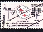 Stamps Spain -  CENTENARIO UNIÓN INTERNACIONAL TELECOMUNICACIONES (30)