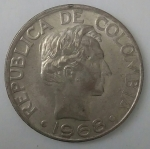 monedas de America - Colombia -  1968 - 50 centavos