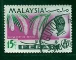 Sellos de Asia - Malasia -  flores