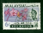 Sellos de Asia - Malasia -  flores