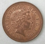 monedas de Europa - Reino Unido -  1998 - one penny