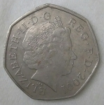 monedas de Europa - Reino Unido -  2001 fifty pence