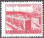 Sellos de Europa - Hungr�a -  Edificios del plan quinquenal en Budapest,apartamentos, Komló.