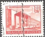 Stamps Hungary -  Edificios del plan quinquenal en Budapest.Academia minera,Ajkacsinger.    